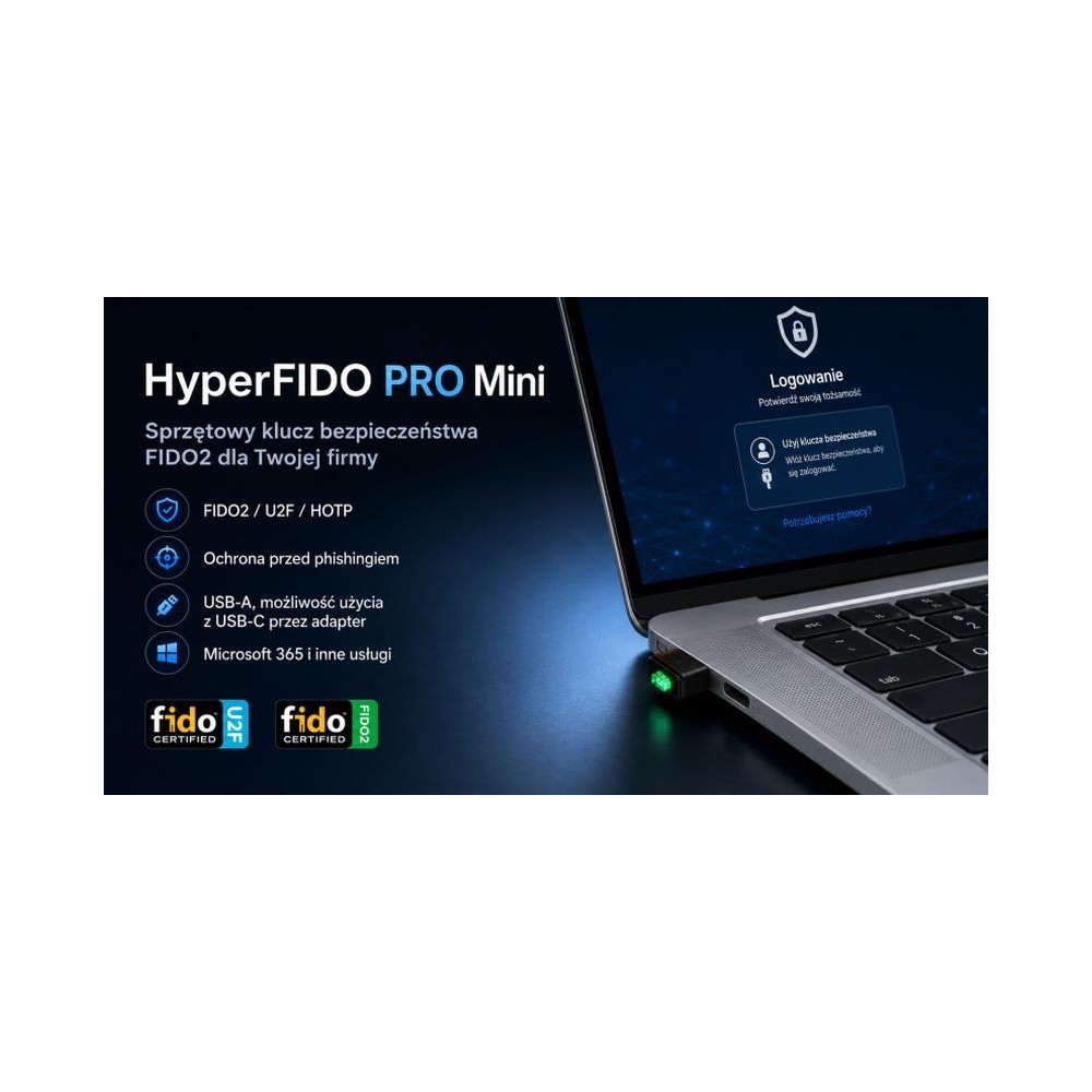 HyperFIDO PRO Mini – klucz bezpieczeństwa FIDO2 USB-A | Fiskasa.pl