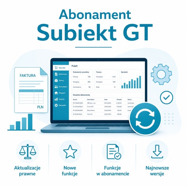 Abonament Subiekt GT – 1 rok do 3 stanowisk | Fiskasa.pl