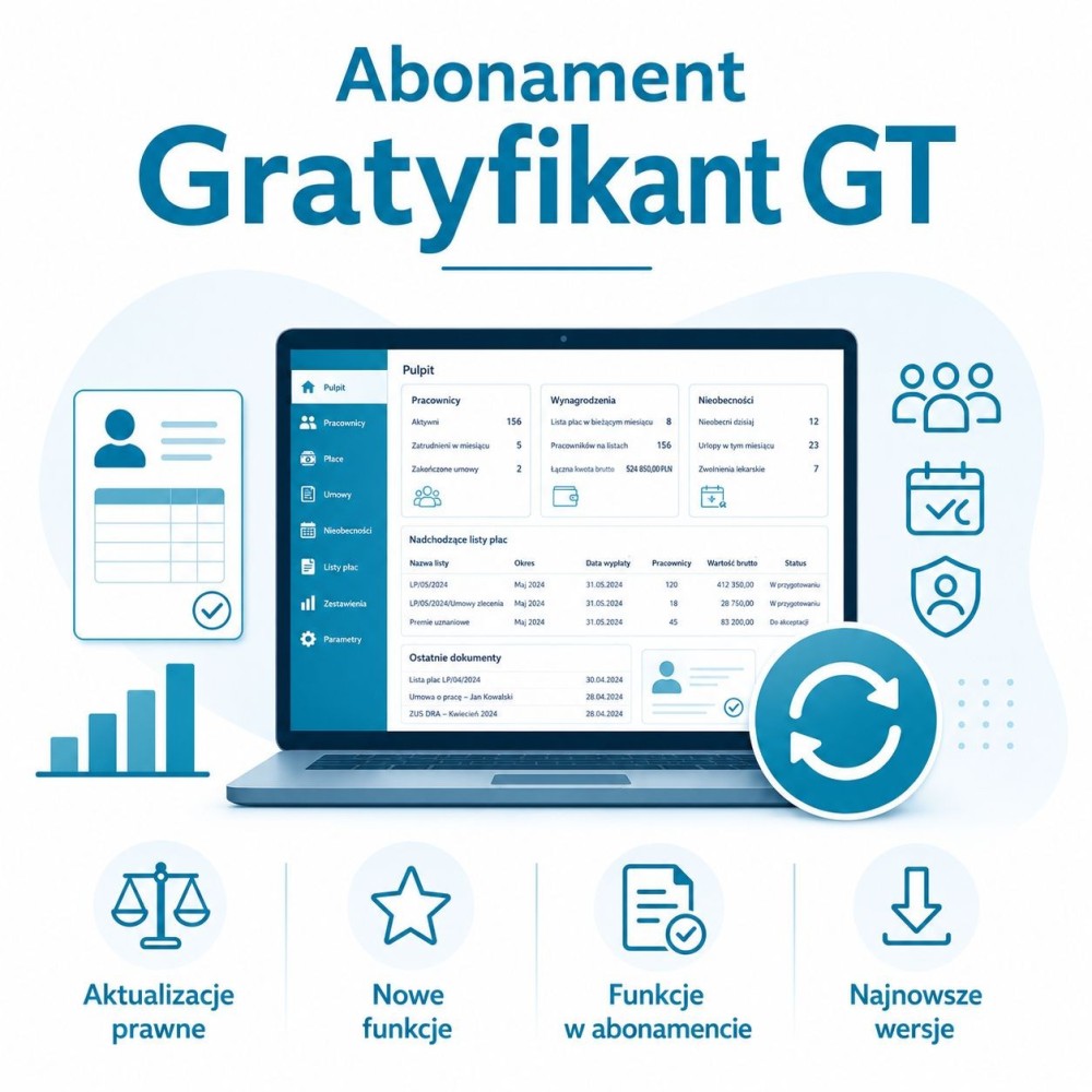 Abonament Gratyfikant GT – 1 rok do 30 pracowników | Fiskasa.pl
